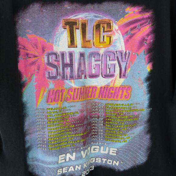 TLC & Shaggy Hot Summer Nights Tour Concert Tee Black Graphic T-Shirt Large - Picture 4 of 8